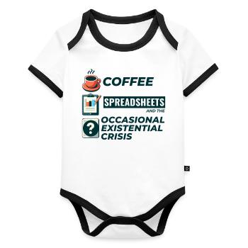 Accountant Bookkeeping Coffee Spreadsheets Funny - Organic Baby Contrasting Bodysuit - white/black  - Front