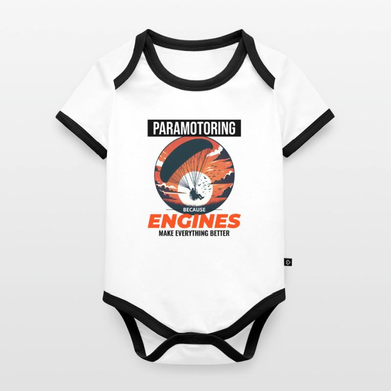 Paramotor Pilot Paramotoring Powered Paraglider Organic Baby Contrasting Bodysuit