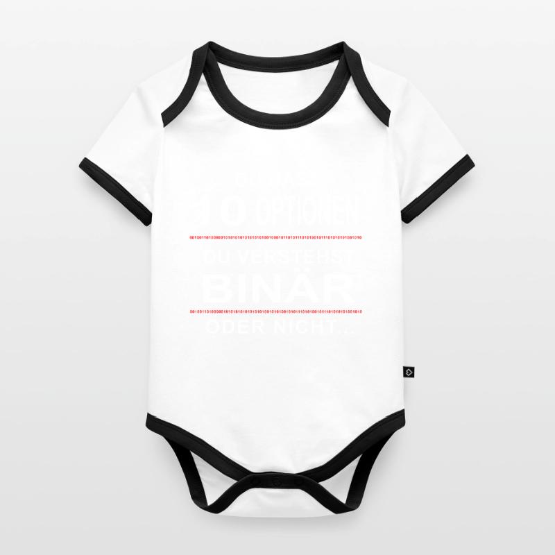Binary joke 4 computer scientists programmers Organic Baby Contrasting Bodysuit