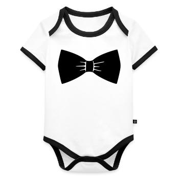 Fly - Organic Baby Contrasting Bodysuit - white/black  - Front