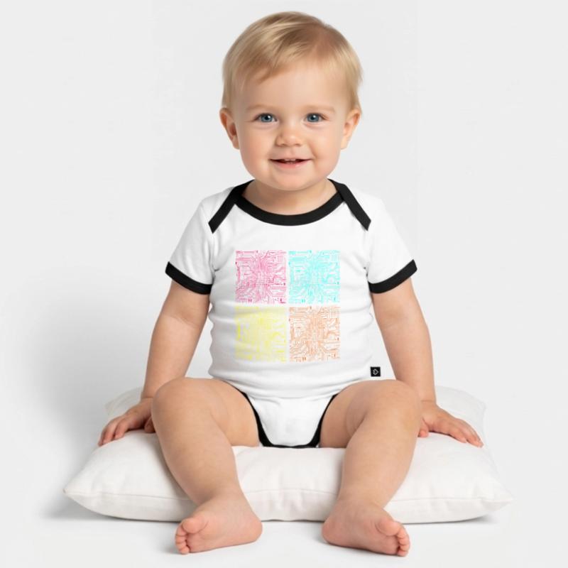 CPU processor computer scientist computer Organic Baby Contrasting Bodysuit