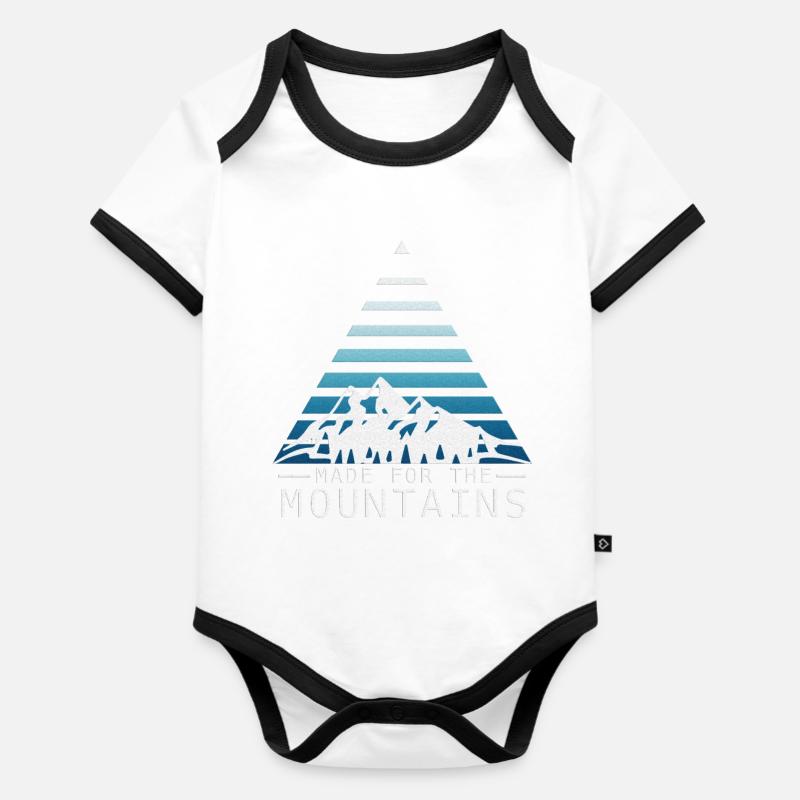 Made for Mountains - Body Bébé bio contrasté manches courtes - blanc/noir