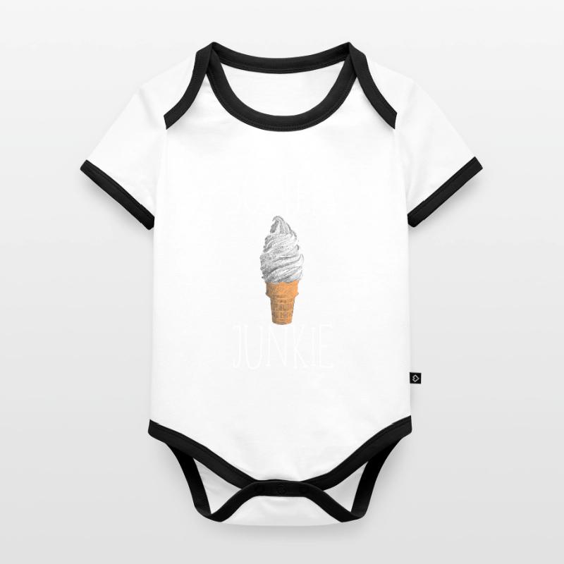 Softeis Junkie Eis Eiscreme Sommer Sonne Waffeleis Baby Bio-Kurzarm-Kontrastbody