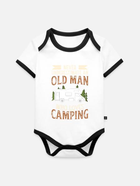 Camper - Baby Bio-Kurzarm-Kontrastbody - Weiß/Schwarz