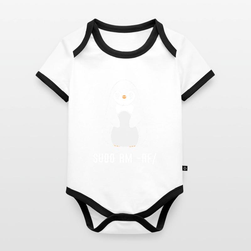 sudo rm rf / Programmeur informatique Linux Body Bébé bio contrasté manches courtes