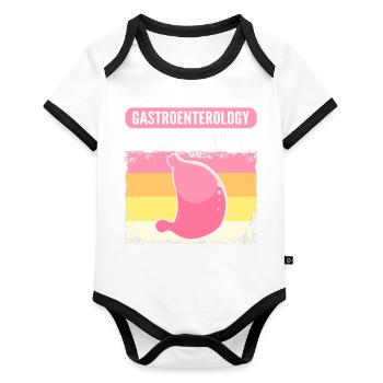 La gastroentérologie a besoin d’intestins gastroentérologue - Body Bébé bio contrasté manches courtes - blanc/noir  - Devant
