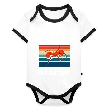Antkeeping Ant Breeding Ants - Organic Baby Contrasting Bodysuit - white/black  - Front