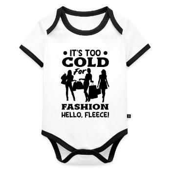 Il fait trop froid pour la mode, bonjour la polaire ! Douillet - Body Bébé bio contrasté manches courtes - blanc/noir  - Devant