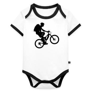 Bike - Body Bébé bio contrasté manches courtes - blanc/noir  - Devant