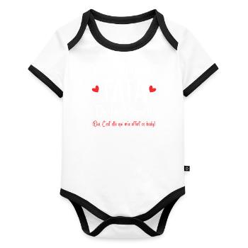 J'ai la meilleure tata de la planète - Body Bébé bio contrasté manches courtes - blanc/noir  - Devant