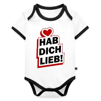 Have You Love Saying Love - Organic Baby Contrasting Bodysuit - white/black  - Front