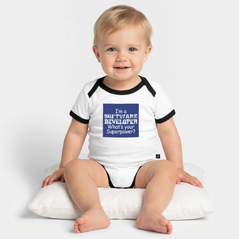 Software Developer Organic Baby Contrasting Bodysuit