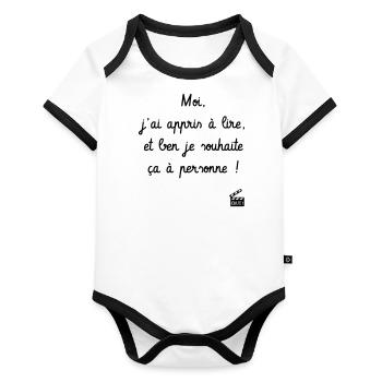 Kaameløtt - Réplique Culte - Citation Léodagan - Body Bébé bio contrasté manches courtes - blanc/noir  - Devant