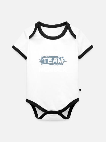Volleyball Team - Baby Bio-Kurzarm-Kontrastbody - Weiß/Schwarz 