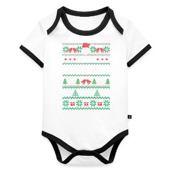 One Merry Decorator - Organic Baby Contrasting Bodysuit - white/black  - Front