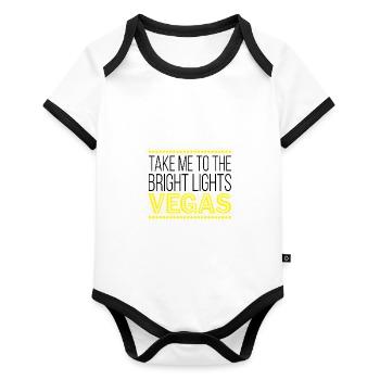 Bright Lights Vegas - Premium Design - Organic Baby Contrasting Bodysuit - white/black  - Front