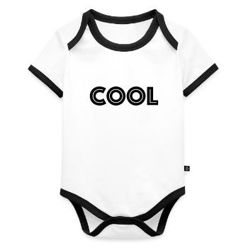 cool - Body Bébé bio contrasté manches courtes - blanc/noir  - Devant