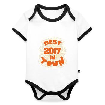 in 2017 - Organic Baby Contrasting Bodysuit - white/black  - Front