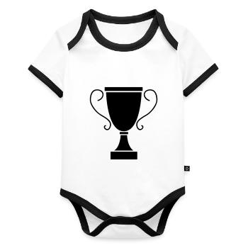 coupe - Body Bébé bio contrasté manches courtes - blanc/noir  - Devant