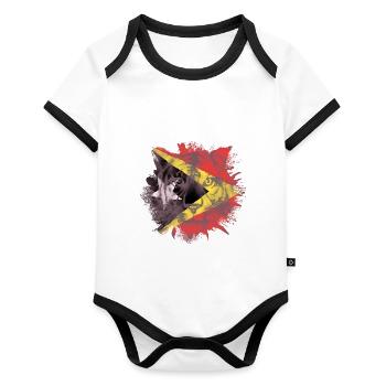 East Timor - Organic Baby Contrasting Bodysuit - white/black  - Front
