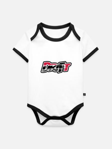 Drift Motorsport Hooning - Organic Baby Contrasting Bodysuit - white/black