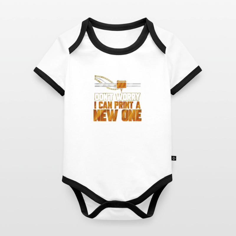 3D Nerd 3D Printer Don't Worry Technology Printer Organic Baby Contrasting Bodysuit