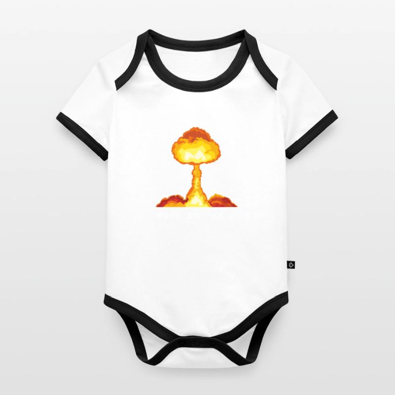 Linux Funny Linux Command Sudo RM RF pour Homme Body Bébé bio contrasté manches courtes