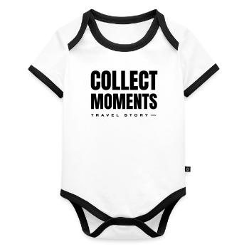 Collect moments - Organic Baby Contrasting Bodysuit - white/black  - Front