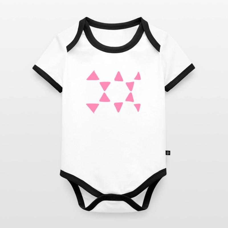 Triangular Pattern Triangular Shapes Organic Baby Contrasting Bodysuit