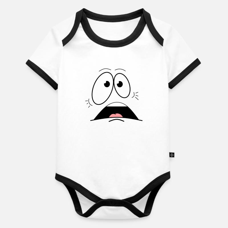 Peur - Body Bébé bio contrasté manches courtes - blanc/noir 