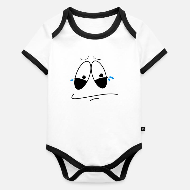 Douleur - Body Bébé bio contrasté manches courtes - blanc/noir 