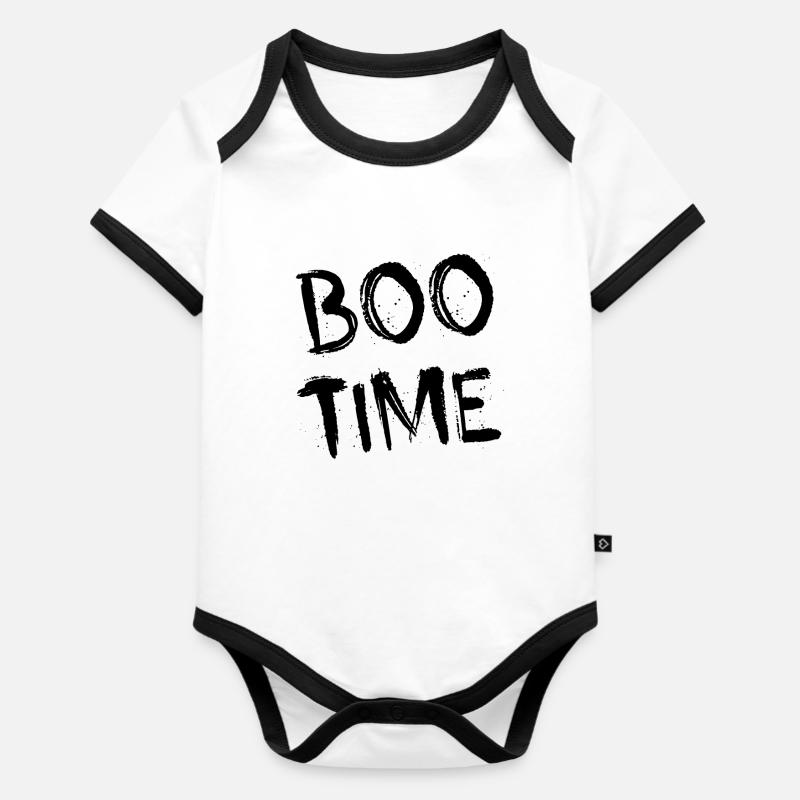 Boo Time - Body Bébé bio contrasté manches courtes - blanc/noir 