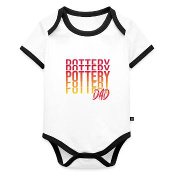 Make pottery - Organic Baby Contrasting Bodysuit - white/black  - Front