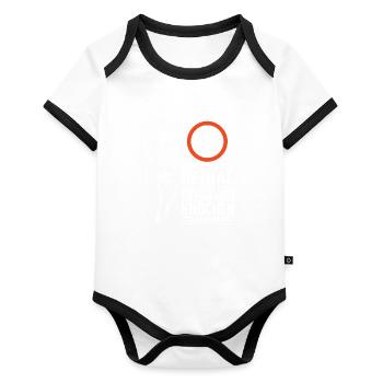 41.Geburtstag - Baby Bio-Kurzarm-Kontrastbody - Weiß/Schwarz  - Vorne