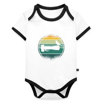 Nature photography | Long lens | Bird Before The - Organic Baby Contrasting Bodysuit - white/black  - Front