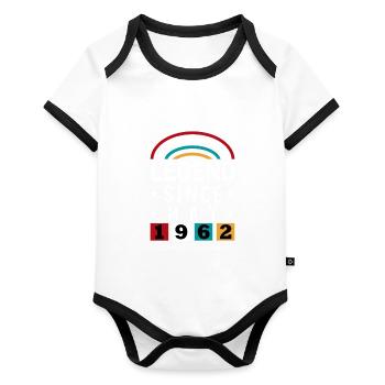 1962 Légende depuis le cadeau d’anniversaire Mai - Body Bébé bio contrasté manches courtes - blanc/noir  - Devant