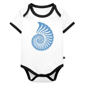 Nautilus (Fuzzy Blue Edition) - Organic Baby Contrasting Bodysuit - white/black  - Front