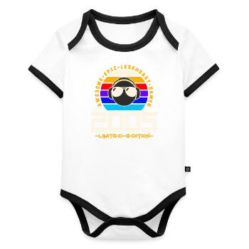 2005 - Organic Baby Contrasting Bodysuit - white/black  - Front