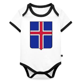 iceland - Baby Bio-Kurzarm-Kontrastbody - Weiß/Schwarz  - Vorne