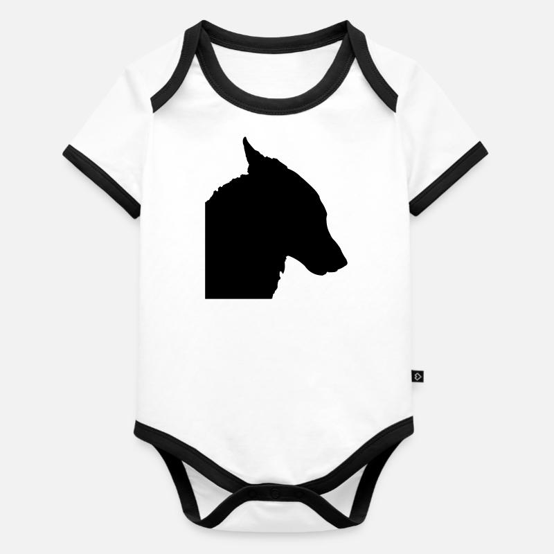 WOLF - Baby Bio-Kurzarm-Kontrastbody - Weiß/Schwarz