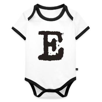 E - Organic Baby Contrasting Bodysuit - white/black  - Front