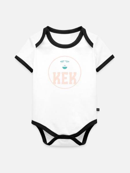 Kek1 - Baby Bio-Kurzarm-Kontrastbody - Weiß/Schwarz