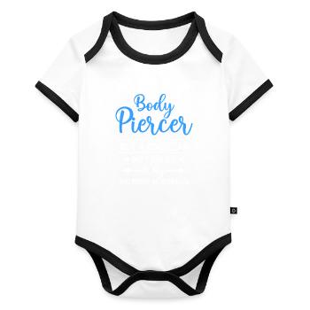 Piercer Body Jewelry Piercing Studio - Organic Baby Contrasting Bodysuit - white/black  - Front