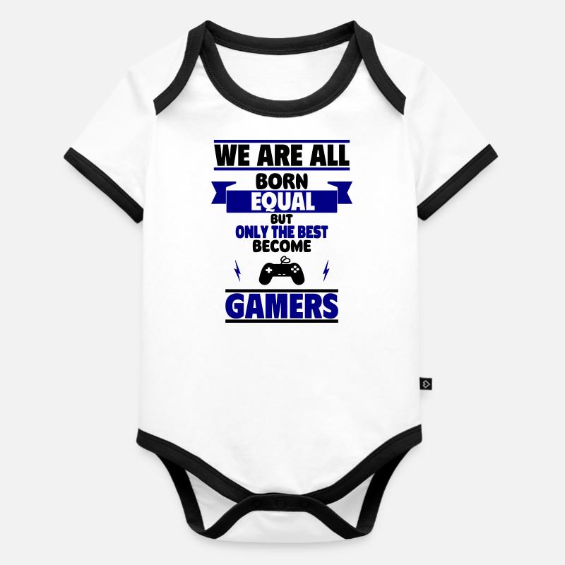 Seuls les meilleurs deviennent des gamers - Body Bébé bio contrasté manches courtes - blanc/noir