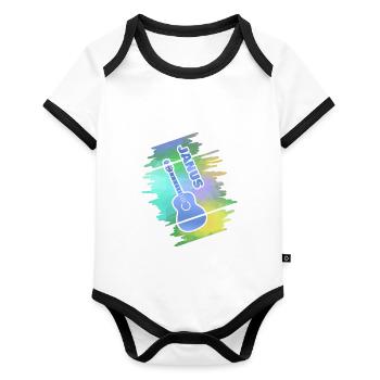 Gift for Janus - Organic Baby Contrasting Bodysuit - white/black  - Front
