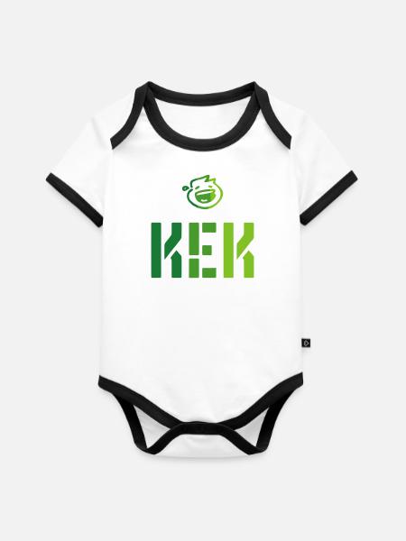 Kek2 - Baby Bio-Kurzarm-Kontrastbody - Weiß/Schwarz 