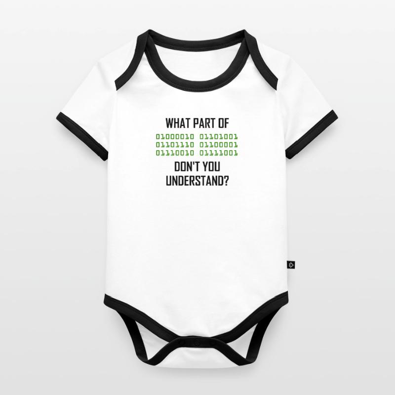 Binary system programmer computer science nerd Organic Baby Contrasting Bodysuit