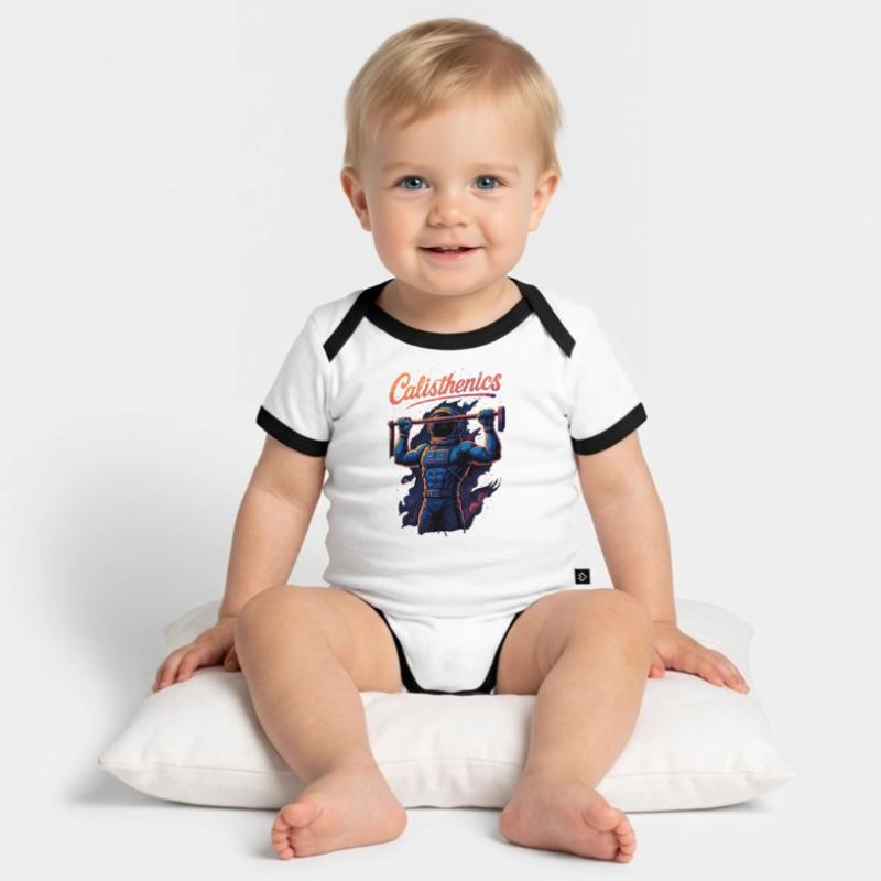 Calisthenics Astronaut Pull-ups Pull-Up Gift Organic Baby Contrasting Bodysuit