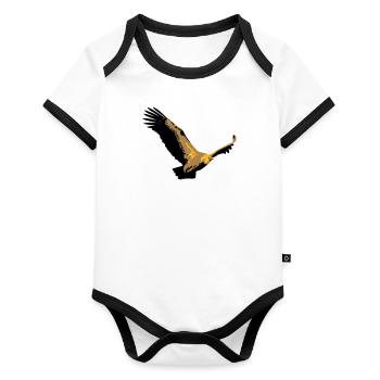 Vautour - Body Bébé bio contrasté manches courtes - blanc/noir  - Devant