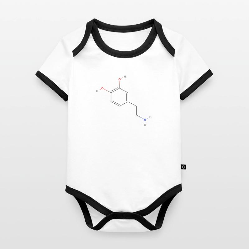 Dopamine Molecule - Colored Structural Formula Organic Baby Contrasting Bodysuit